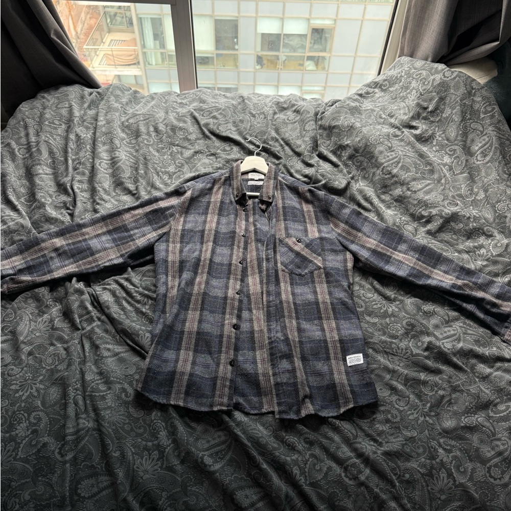 Norse Projects Men's Plaid Button-Up Woolen Shirt